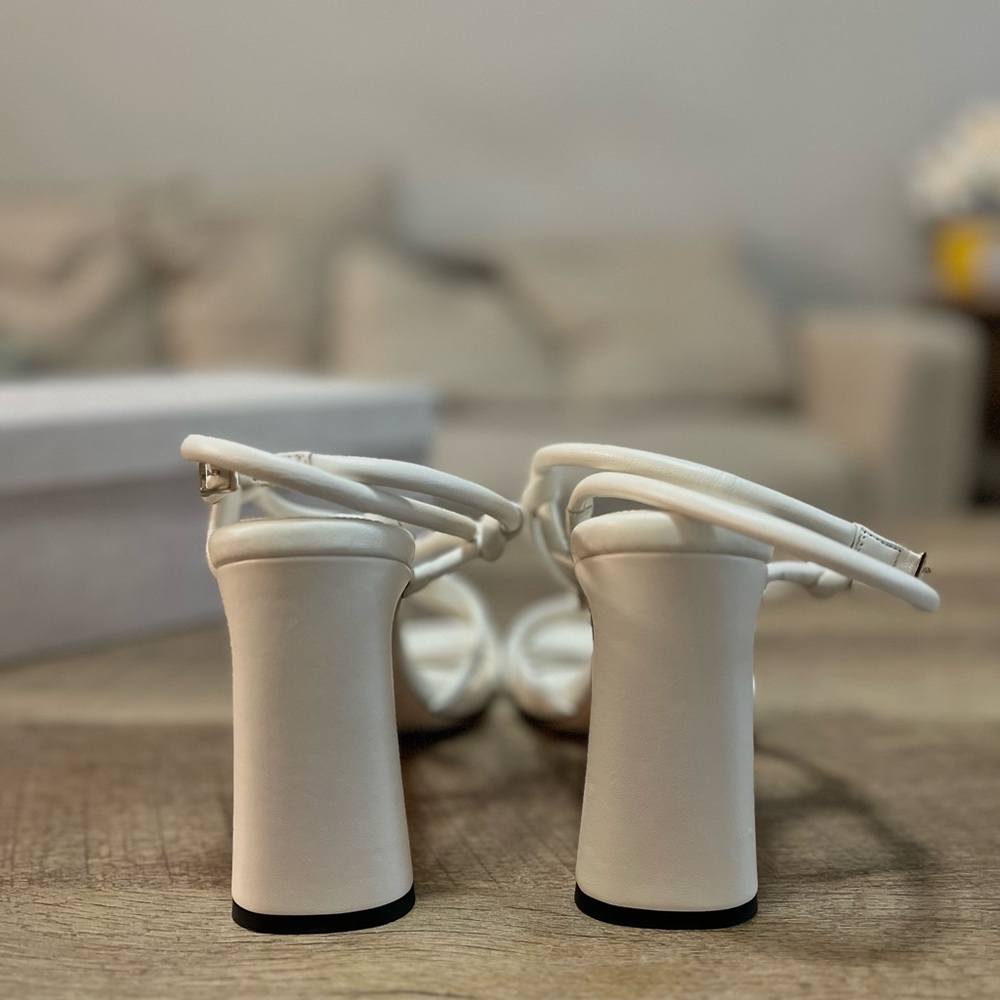Jimmy Choo Calypso 95 Heels – White Latte Strappy Sandals EU 40.5 (US 10) - Picture 4 of 8